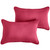 Set of 2 13" x 20" Hot Pink Canvas Solid Sunbrella Outdoor Lumbar Pillows - IMAGE 1