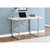 49" White and Silver Contemporary Rectangular Computer Desk - IMAGE 2