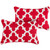 Set of 2 Scalloped Red and White Corded Indoor and Outdoor Lumbar Pillow, 20" - IMAGE 1