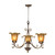 18" Gold and Beige Contemporary 3-Light Chandelier - IMAGE 1