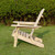 Beige Natural Wood Foldable Adirondack Outdoor Patio Chair