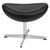 21.5" Black Leather Soft Upholstered Saddle Shaped Wing Ottoman - IMAGE 4