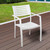 Set of 5 Brown and White Outdoor Modern Country Style Teak Finish Patio Dining Table and Chairs - IMAGE 5