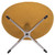 21.5" Mustard Yellow Fabric Upholstered Saddle Shaped Wing Ottoman - IMAGE 5