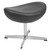 21.5" Gray Leather Soft Upholstered Saddle Shaped Wing Ottoman - IMAGE 1
