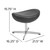 21.5" Gray Leather Soft Upholstered Saddle Shaped Wing Ottoman - IMAGE 2