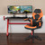 51.5" Orange Gaming Desk and Camouflage Racing Chair Set with Cup Holder