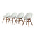 Set of 4 White and Brown Indoor Contemporary Chairs - IMAGE 1