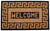 30" Black and Brown Welcome Greek Key Design Decorative Hand Woven Doormat - IMAGE 1
