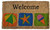 30" Blue, Green and Brown Rectangular Welcome Beach Basic Coir Door Mat - IMAGE 1