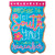 Blue and Pink Double Applique Welcome to the South Outdoor House Flag 42" x 29" - IMAGE 1