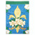 Embroidered Double Applique Magnolia Fleur-de-lis Outdoor House Flag - 42" x 29" - IMAGE 1