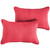 Set of 2 Sunbrella Crimson Red Corded Rectangular Indoor/Outdoor Lumbar Throw Pillows, 20" - IMAGE 1