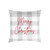 18" Gray Plaid and Red Single Embroidered Decorative "Merry Christmas" Square Lumbar Pillow - IMAGE 1