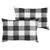 Set of 2 Black and White Checkered Indoor and Outdoor Lumbar Pillows - 20" - IMAGE 1