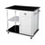 38" Black and White Contemporary Kitchen Island with Storage - IMAGE 2