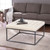 34.75" White and Gray Modern Style Upholstered Cocktail Ottoman - IMAGE 2