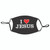 7" Red and Black I Love Jesus Safety Face Mask - IMAGE 1