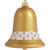 7" Candy Gold and White Shatterproof Christmas Bell Ornament - IMAGE 1