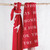 5' Red and White Christmas FA LA LA LA  LA Rectangular Natural Throw Blanket with Tassel - IMAGE 1