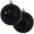 Shiny Finish Shatterproof Christmas Ball Ornaments - 6" (150mm) - Onyx Black - 2ct - IMAGE 1