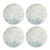 Set of 4 Ivory and Sky Blue Kitchen Collections Textured Neutrals Floral Accent Plates, 9" - IMAGE 1
