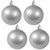 4ct Candy Silver Shatterproof Shiny Finish Christmas Ball Ornaments 4" (100mm) - IMAGE 1