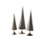 Set of 3 Silver and Brown Galvanized Christmas Trees With Brass Detail - IMAGE 1