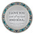 Jeweled I Love You Photo Frame Coasters - 4.5" - Set of 4 - IMAGE 1