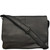 16.5" Black Leather Men's Messenger Bag - IMAGE 1