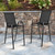 Set of 2 Black Contemporary Outdoor Furniture Patio Stackable Barstools 50"