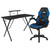 2-Piece Black Contemporary Gaming Desk and Blue Racing Chair Set with Monitor Stand 51.5" - IMAGE 1