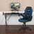 2-Piece Black Contemporary Gaming Desk and Blue Racing Chair Set with Monitor Stand 51.5"