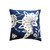 20" Blue and White Floral Decorative Square Cotton Cushion - Feather and Down Filler - IMAGE 1