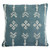 20" Blue and White Square Throw Pillow - Feather and Down Filler - IMAGE 1