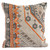 20" Brown and Orange Decorative Cotton Square Cushion - Feather and Down Filler - IMAGE 1