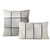 20" White and Blue Decorative Cushion - Feather and Down Filler - IMAGE 1