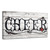 Black and Beige 'Cheer' Christmas Canvas Wall Art Decor 12" x 24" - IMAGE 1
