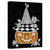 Black and White Glamoween Pumpkin V Canvas Halloween Wall Art Decor 16" x 12" - IMAGE 1