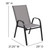Set of 4 Gray and Black Stackable Outdoor Patio Furniture Sling Chairs 36" - IMAGE 2