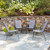 Set of 4 Gray and Black Stackable Outdoor Patio Furniture Sling Chairs 36"