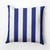 Broad Stripes Throw Pillow - 20" - White and Blue - IMAGE 1