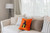 18" x 18" Orange and Green Witches Hat Halloween Throw Pillow - IMAGE 2