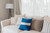 26" x 26" Blue and White Sandwich Stripe Throw Pillow - IMAGE 2
