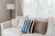 26" x 26" Blue and White Rugby Stripe Throw Pillow - IMAGE 2
