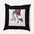 26" x 26" Black and White Fly Away Witch Halloween Throw Pillow - IMAGE 1