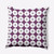 16" x 16" Purple and White Button up Square Throw Pillow - IMAGE 1