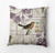 18" x 18" Purple and Beige Singing Bird Throw Pillow - IMAGE 1