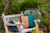 18" x 18" Blue and Orange Beach Shack Outdoor Throw Pillow - IMAGE 2