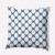 16" x 16" Blue and White Criss Cross Square Throw Pillow - IMAGE 1